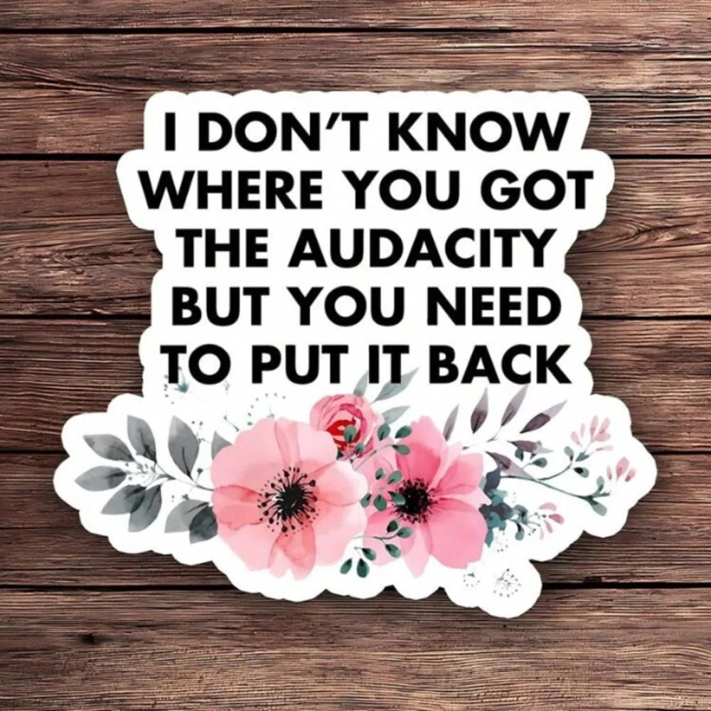Gray and pink flowers vinyl sticker decor laptop luggage phone cup car scrapbook